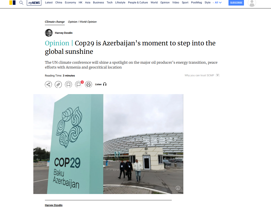 Azerbaijan poised to become middle power in multipolar world ahead of COP29 – opinion