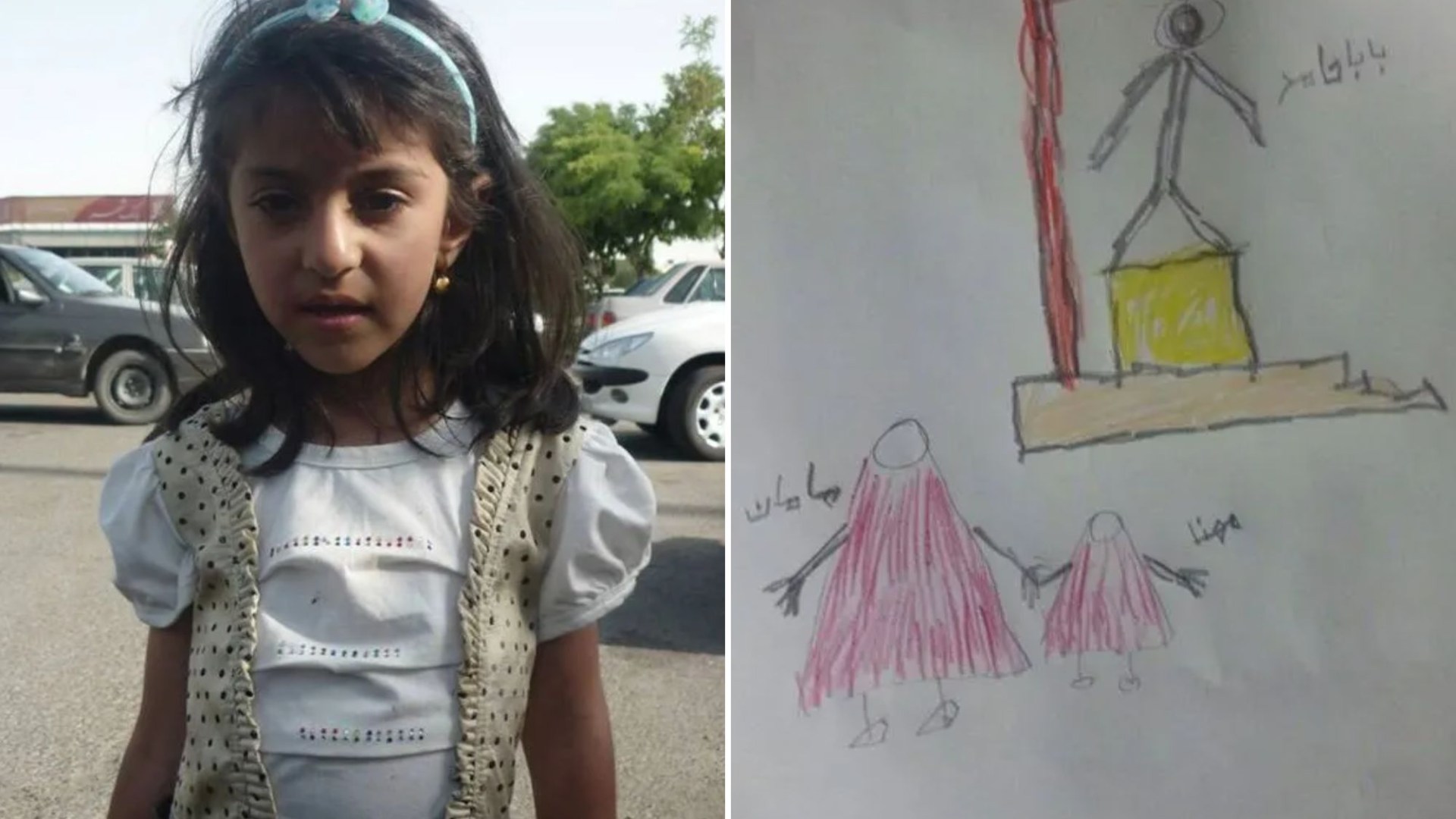 Nine-year-old Iranian girl’s horror sketch shows her watch as dad is HANGED during blood-soaked regime’s deadliest year