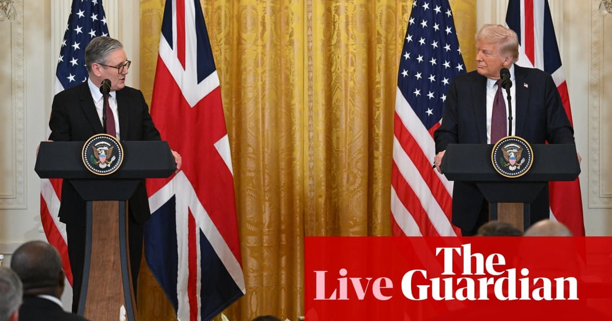 Trump praises ‘tough negotiator’ Starmer at joint press conference in White House – follow live