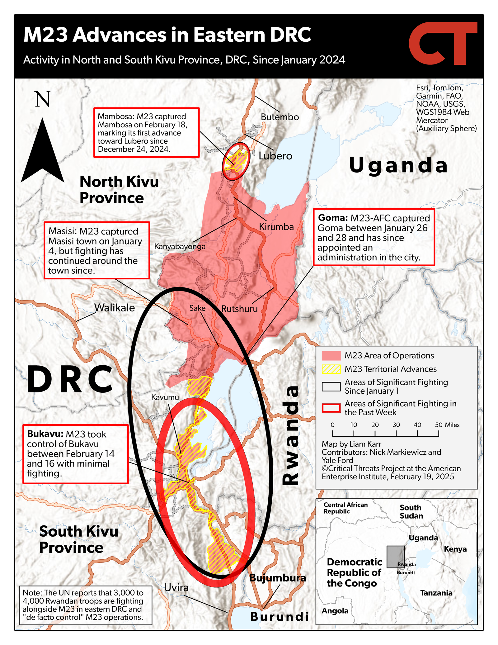 Africa File, February 20, 2025: M23 Advance Continues Unchallenged; Saf Grows Partnerships With Iran And Russia; Rsf Creates Parallel Government In Sudan